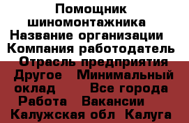 Помощник шиномонтажника › Название организации ­ Компания-работодатель › Отрасль предприятия ­ Другое › Минимальный оклад ­ 1 - Все города Работа » Вакансии   . Калужская обл.,Калуга г.